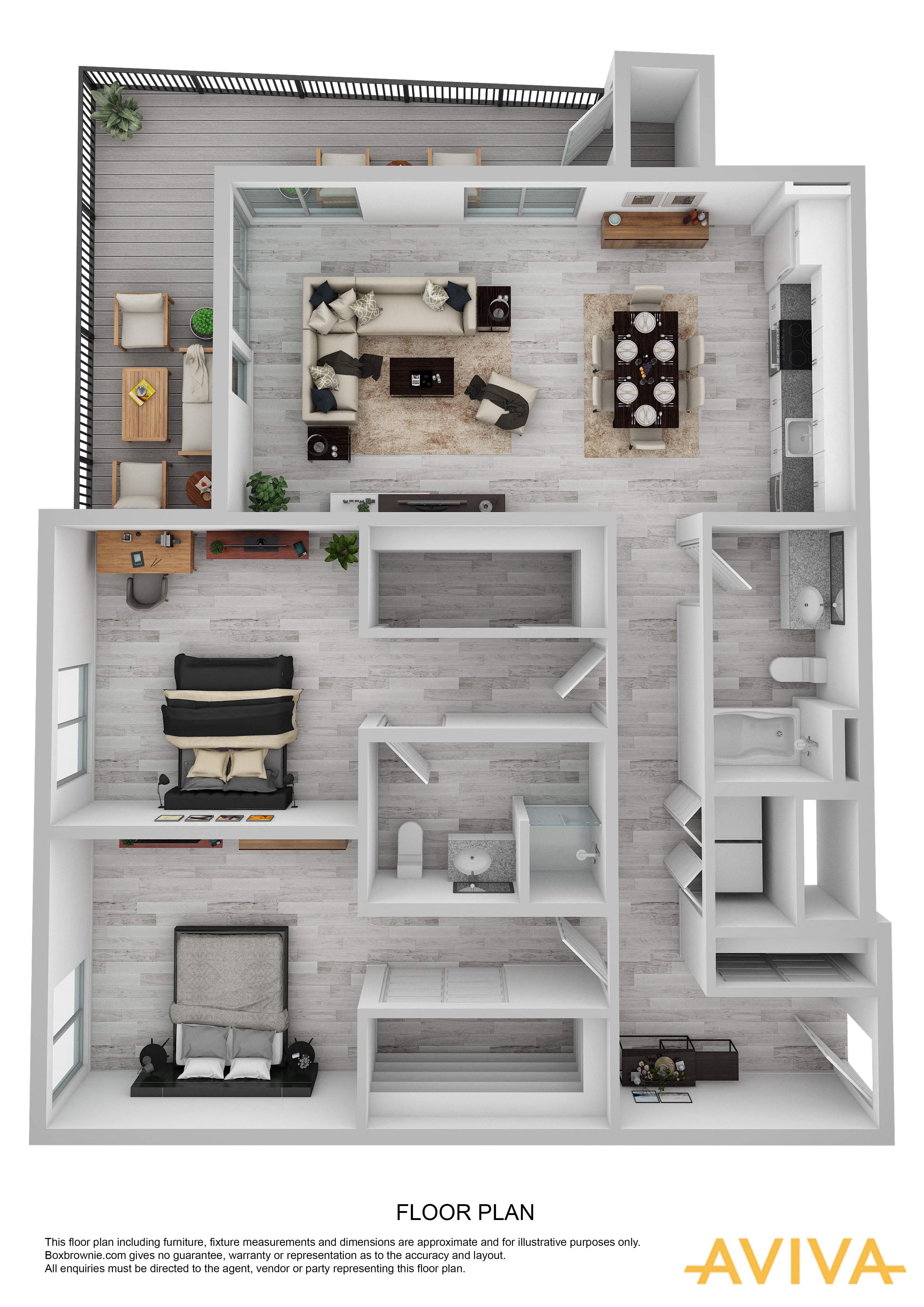 Floor plan for 2 beds, 2 baths, 1190 sqft
